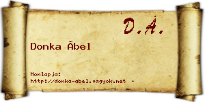 Donka Ábel névjegykártya