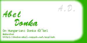 abel donka business card